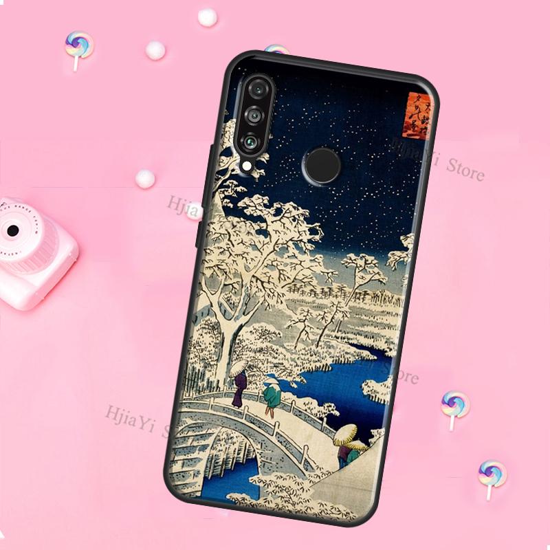 Чехол в японском стиле укиё-э для Huawei Honor Magic 5 Lite X8 X9 X8a X9a 50 70 P20 P30 P40 P50 P60 Pro P Smart 2019