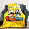 Cuphead Mugman Adventure Flannel Blanket Super Soft Warm Cozy Blanket For Sofa Bed Office Travel Allseason Home Decor Gift