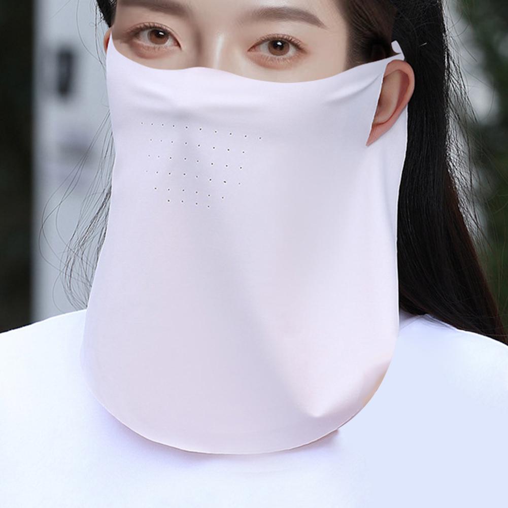 Летняя солнцезащитная маска из ледяного шелка, бесследная защита для лица, шеи, анти-УФ-лучей, дышащая маска для лица для езды на велосипеде, вождения, бега