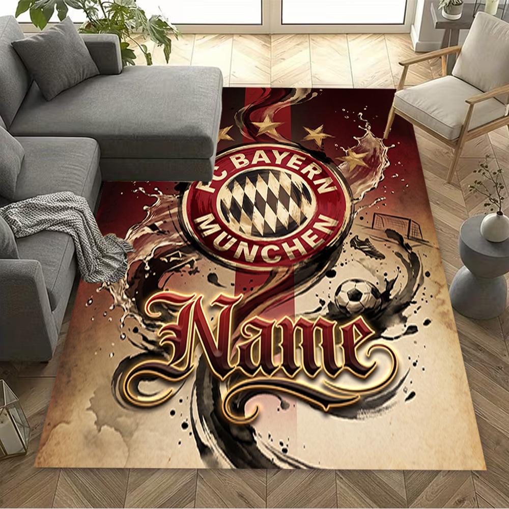 Fc Bayern Munich Fan Art Area Rug Design for Dormitory Kitchen Dining Room Game Room Antislip Carpet Anime Office Decor Birthday/Christmas Gift