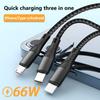 3-in-1 Data Cable 66w Fast Charging Mobile Phone Charging Cable Type-c IPhone Android Super Fast Charging Cable
