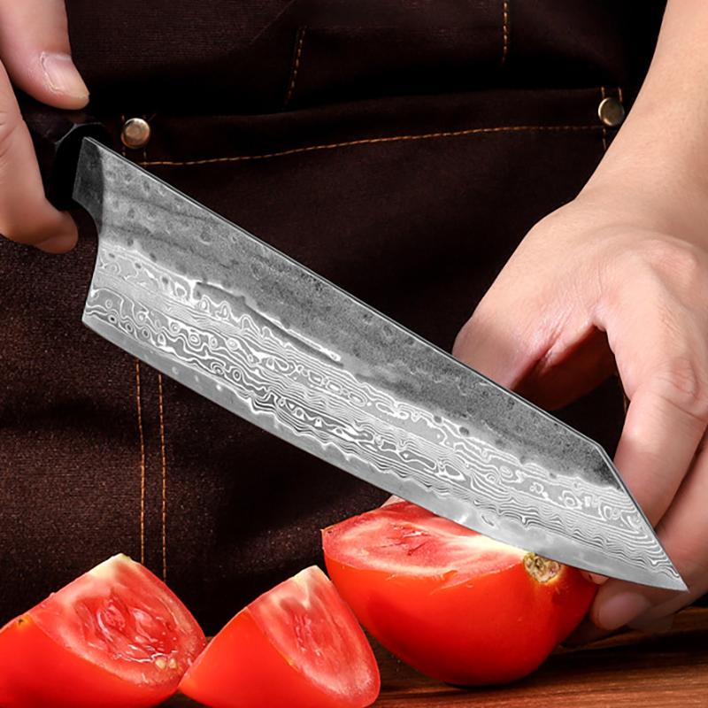 8 Inch Chef Knife Damascus Steel VG10 Blade Sharp Cleaver Slicing Kiritsuke Handmade Forged Japanese Kitchen Knives Wood Handle