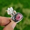 Юбилейный подарок для нее Натуральный родонит Кольцо-заявление Размер 7 Серебро 925