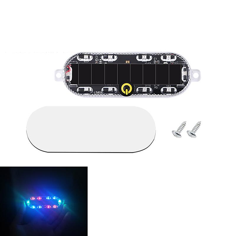 Solar Power Mortorcycle Led Warning Light Car Night Ride Tail Light Anti-Rear Strobe Light For Motorcycle Electric Bicycle