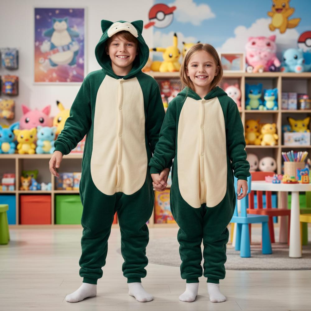 Onesie Kigurumi Pajamas Pokemon Snorlax Costume Kids 105 - 115Cm
