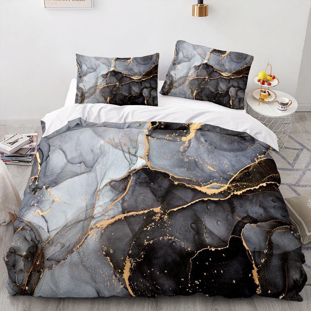 3D Printed Textured Marble Bedding Set Boys Girls Twin Queen Size Duvet Cover Pillowcase Bed Kids Adult Home Textileextile