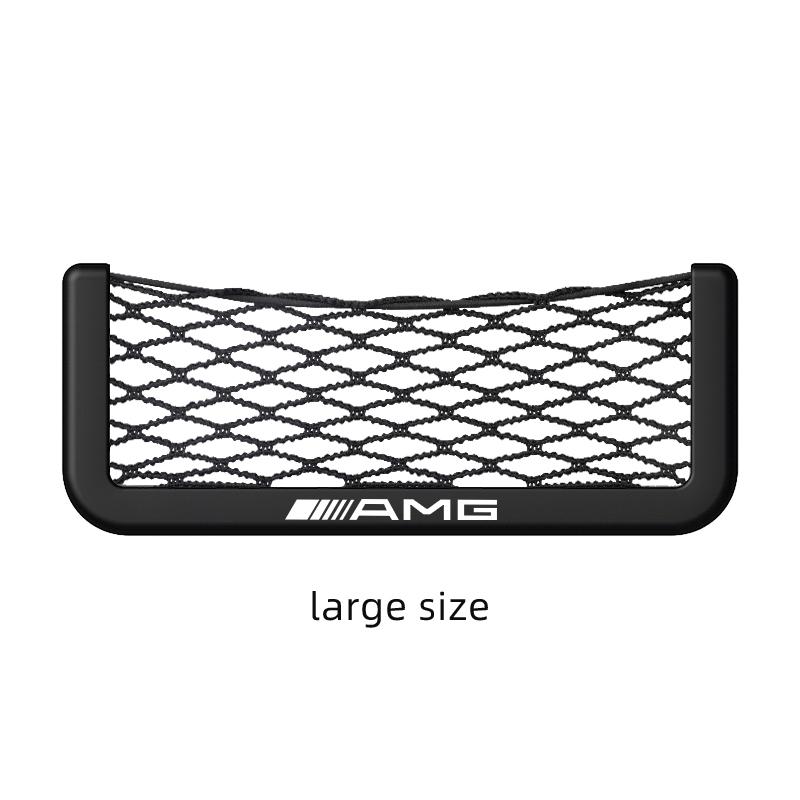 JBCR1 Car Mesh Storage Bag Magic Sticker Fixed Interior Organizer Pocket For Mercedes Benz AMG GLC W203 W206 W220 W205 W211 W212 W201