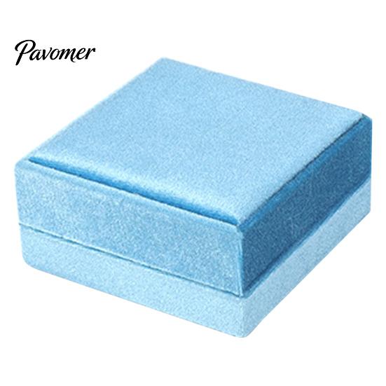 Small Jewelry Packaging Box for Retail Sky Blue Velvet Box, Flip Top Case with Luxury Presentation Soft Flannel Lining, Portable Protective Container