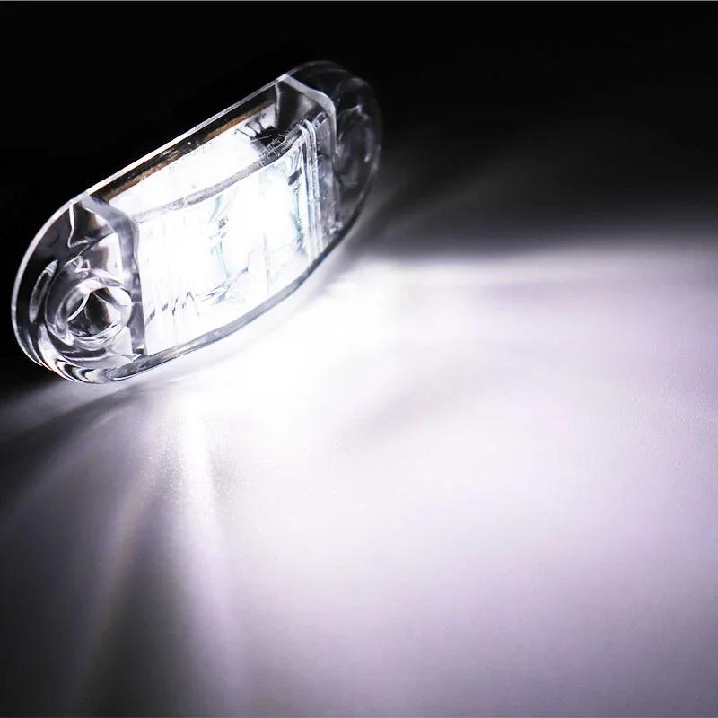 10pcs 12V 24VAmber White Red LED Oval Side Marker Lamps Car Truck Light Danger Warning Emergency Work Lamp Clearance Light