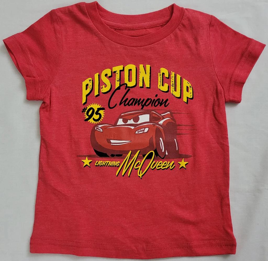 Disney Cars Lightning McQueen Piston Cup Champion #95 Boys T-Shirt Tee Shirt