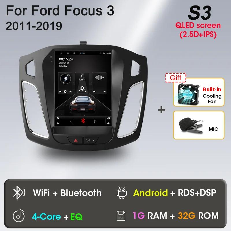 Autoradio Android 9.7 pouces pour Ford Focus 3 Mk 3 2011 2012-2019 lecteur vidéo multimédia 2Din Navigation GPS 5G wifi QLED 2din BT
