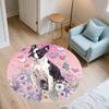 Cute Boston Terrier pattern round rug,Carpet Rug for Living Room Bedroom  Playroom ,Non-slip Floor Mat,Holiday Gifts and Birthday Gifts.
