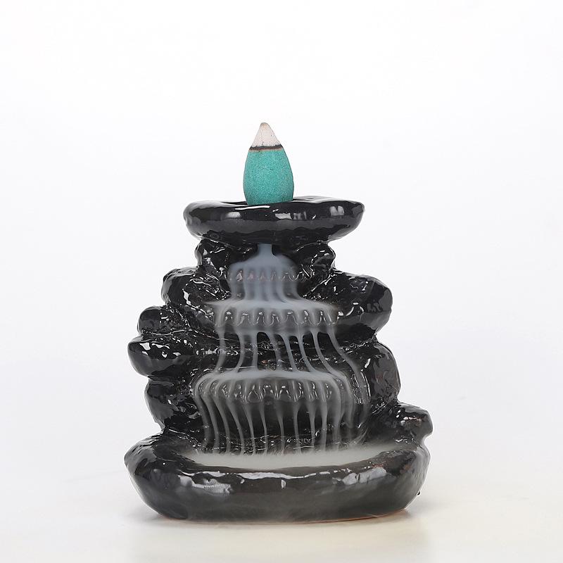 Black mountain flowing water backflow incense burner creative home decoration exquisite handicraft deodorization incense burner 7