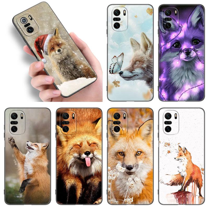 Чехол для телефона с изображением лисы для Xiaomi POCO F2 F3 M2 M3 M4 X3 X4 Pro NFC F4 GT 5G F1 X2 C3 C31 C40 M5S, мягкий черный чехол из ТПУ