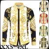 Men's Luxury Printed Dress Shirts Fashion Long Sleeve Silm Fit Designers Novelty Button-Down Fancy Shirts