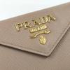 Used PRADA Tri-fold Wallet Saffiano Pink Beige 1MH021