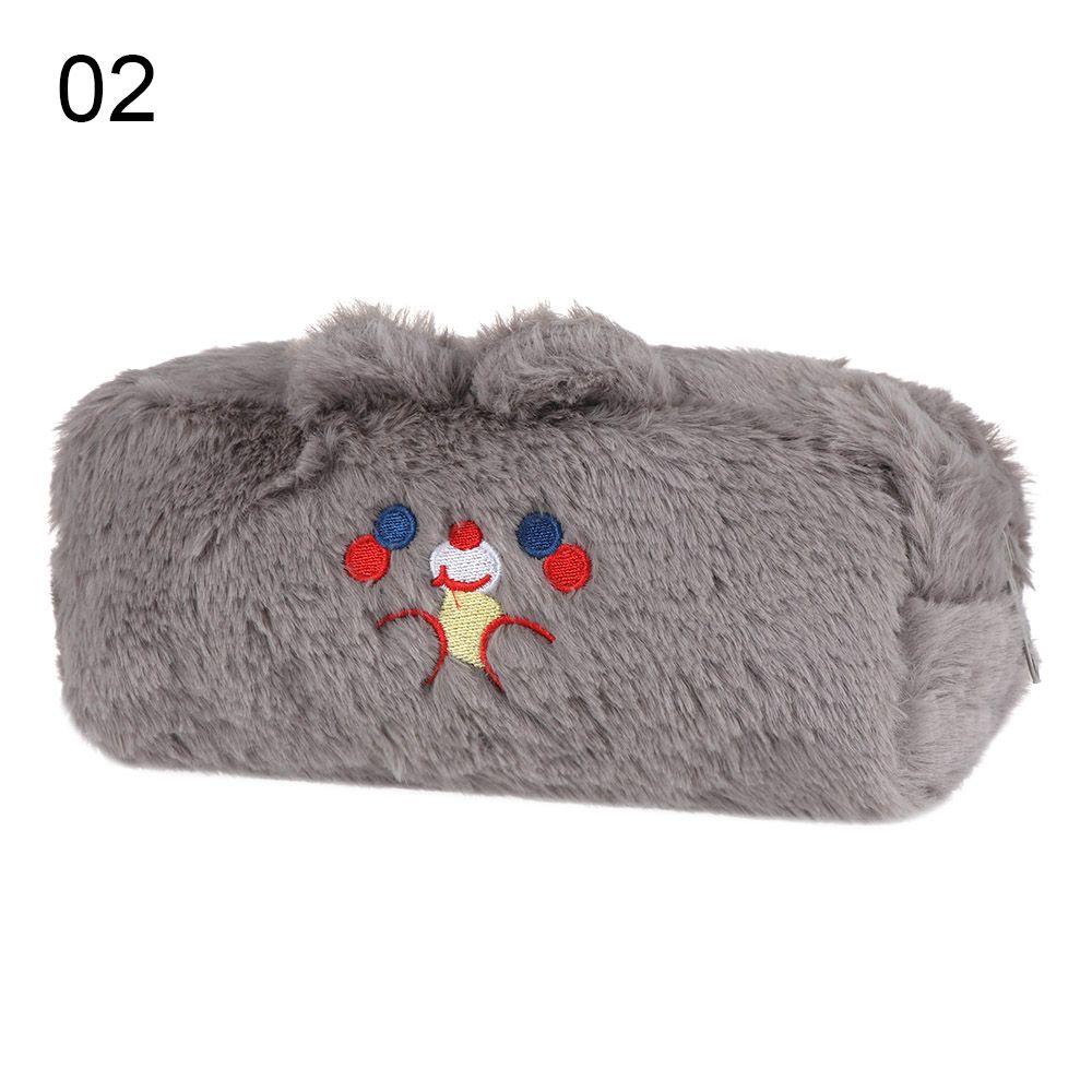 Fashion Girl Student Large Capacity School Supplies Cute Pencil Case Plush Stationery Bag