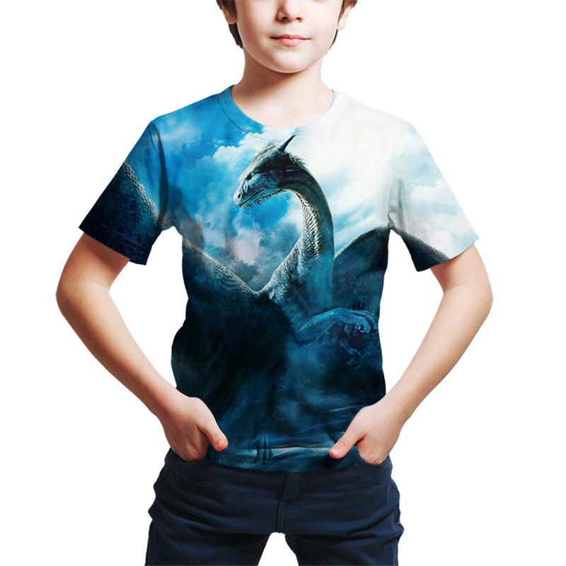 Летняя забавная детская футболка с короткими рукавами, повседневные детские футболки с 3D принтом животных, одежда, футболка для мальчиков и девочек