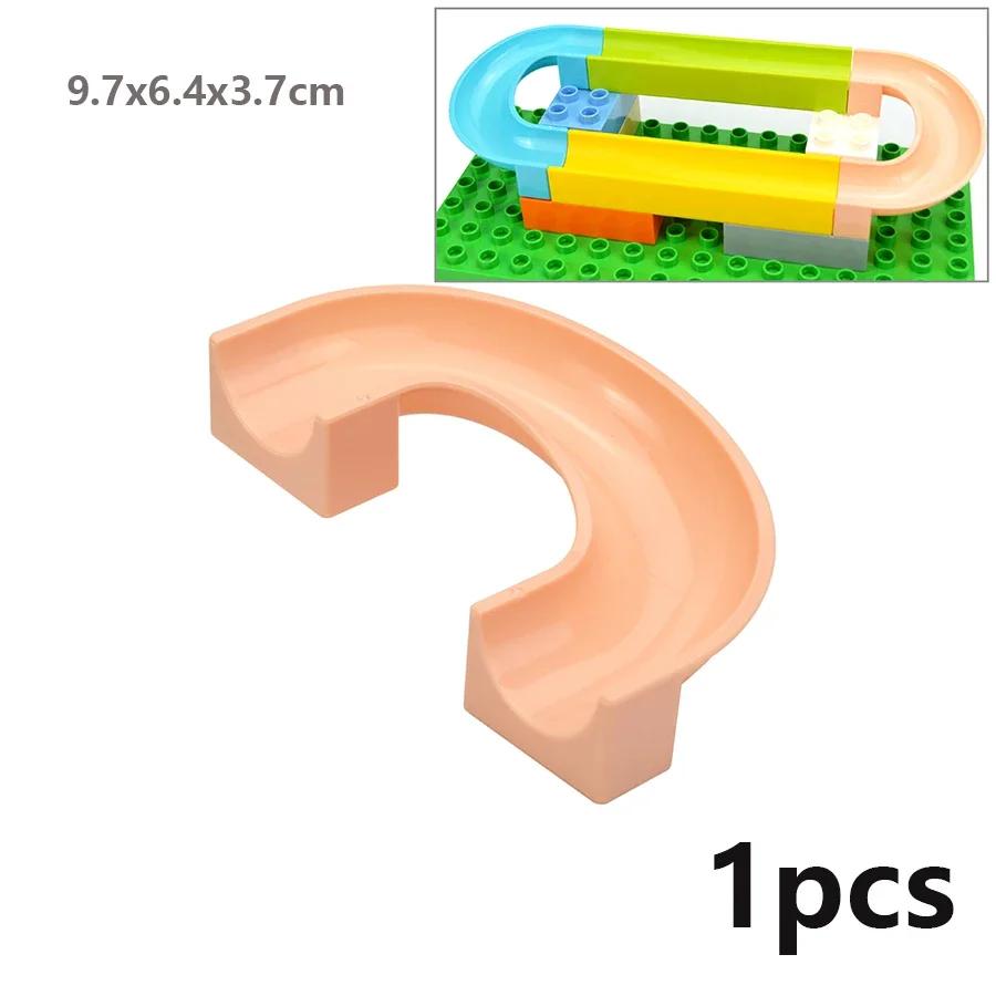 Большой размер слайд гоночный трек мяч кирпич крупный строительный блок воронка слайд лабиринт аксессуары детские игрушки совместимые Duploes