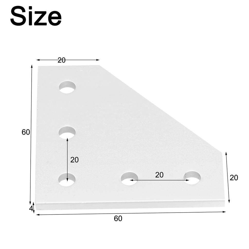 Silver Angle Bracket Without Screws 5 Hole Fasteners