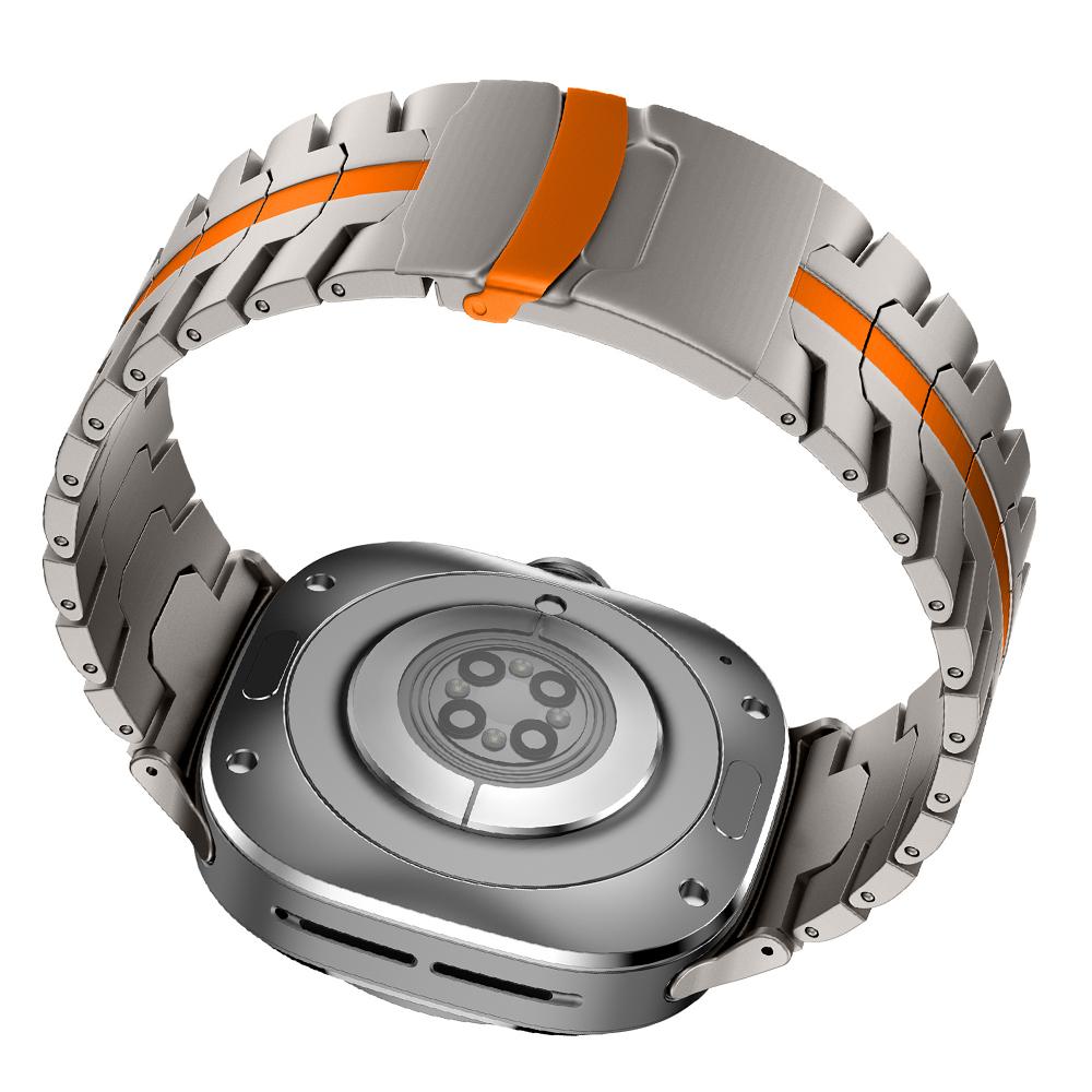 MEN Stainless Steel Strap for Samsung Galaxy Ultra Black Orange Wristband for SAMSUNG GALAXY ULTRA Luxury Metal Link Bracelet