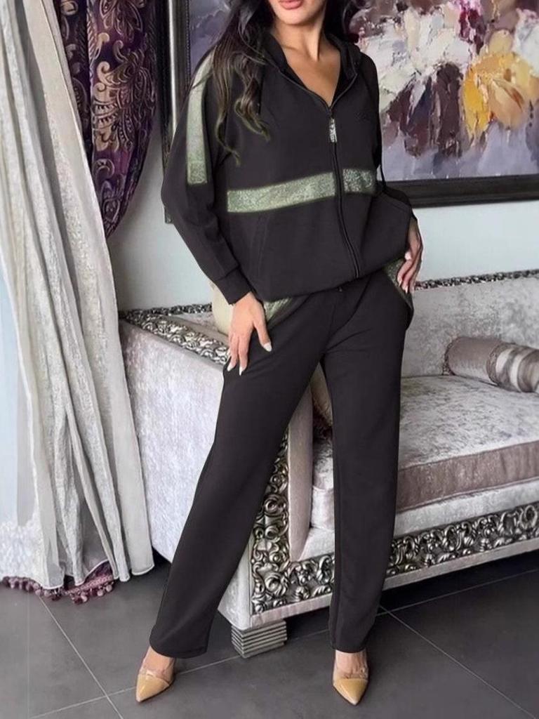 2024 Euro-American Autumn/Winter Casual Long Sleeve Sweatshirt and Pants Set