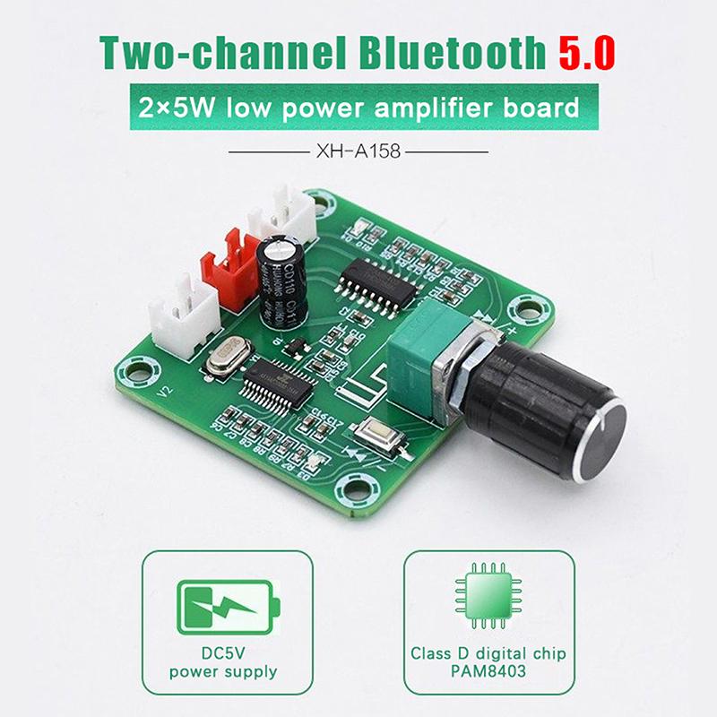Xh-A158 Беспроводная плата усилителя динамика Ультрачистый Bluetooth 5.0 Плата усилителя мощности звука