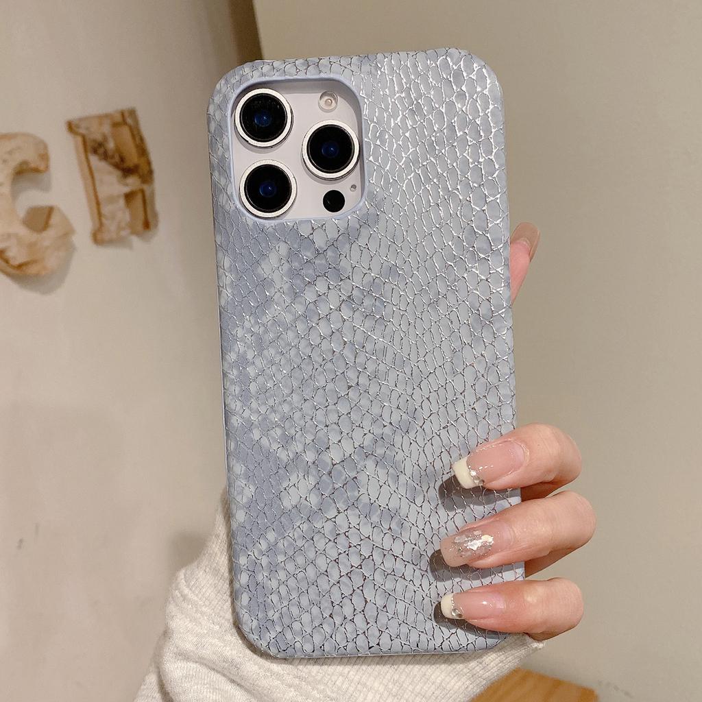 Для iPhone 16 Pro Max Чехол Золотая нить Лакированная текстура змеи ПУ+ПК Задняя крышка для телефона