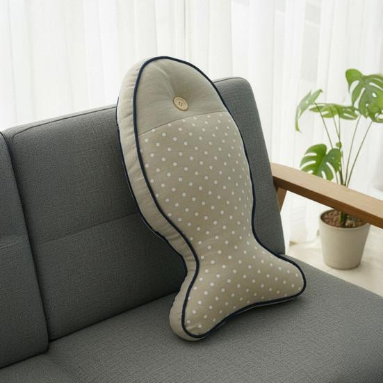 Морская рыба Холщовая подушка Полосатая подушка в форме рыбы Набивная плюшевая игрушка Подушка для обнимания Подкладка для спины Диван Спальня Гостиная Украшение