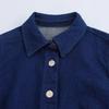 PB&ZA Women's 2024 Autumn Casual Denim Short Sleeve Dress with Turn-Down Collar