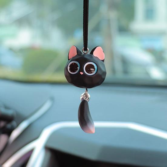 Подвесное украшение для автомобиля в виде кошки, симпатичная лиса, украшение для зеркала заднего вида автомобиля, декоративные аксессуары для салона автомобиля