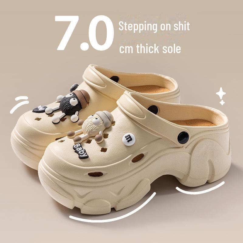 Женские пляжные тапочки EVA 2024 — толстая подошва, противоскользящие, с защитой от запаха, подчеркивающий дизайн для ношения на открытом воздухе