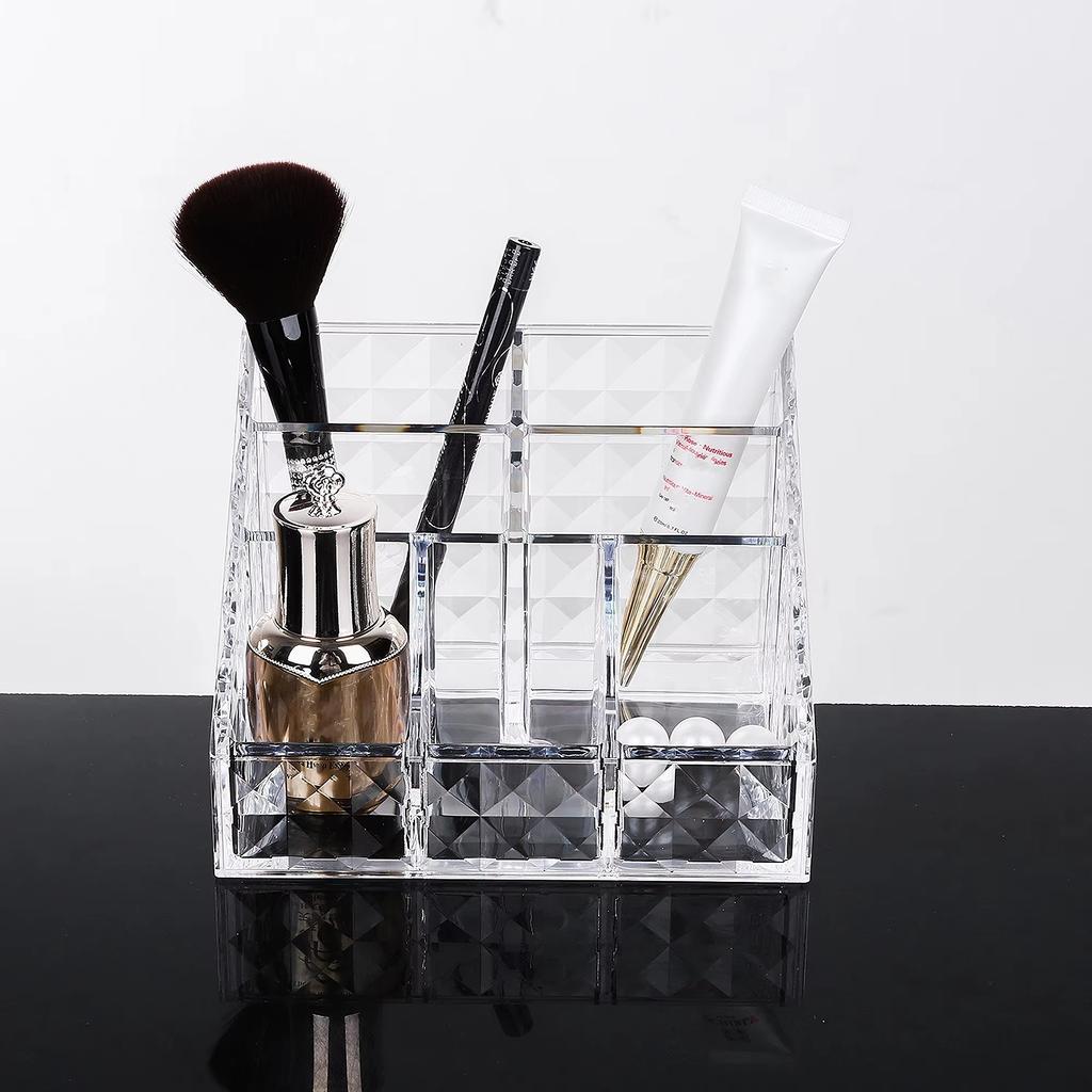 1pc Desktop Organiser Box, Acrylic Cosmetic Organiser Box, Lipstick, Makeup Brush and Skincare Organiser Box DROPSHIPPING