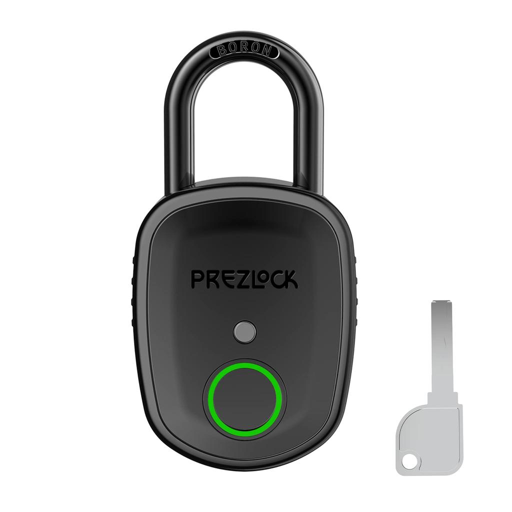 Prezlock Smart Fingerprint USB Backup Key Keyless Biometric Waterproof Standard For Outdoor Graphite Padlock, Lock, Authentication, Rechargeable,