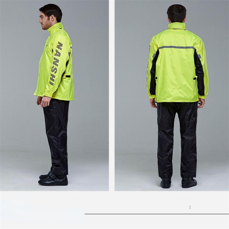 Motorcycle Men's Rain Suit High Visibility Reflective Work Rain Jacket Pants for All Sport Farm Fishing Motorcycle
