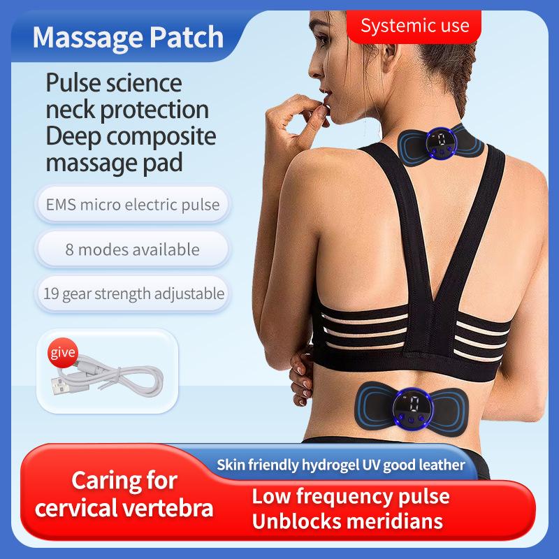 Умный шейный массажный пластырь, многофункциональный пульсирующий шейный массажер для расслабления мышц в кармане