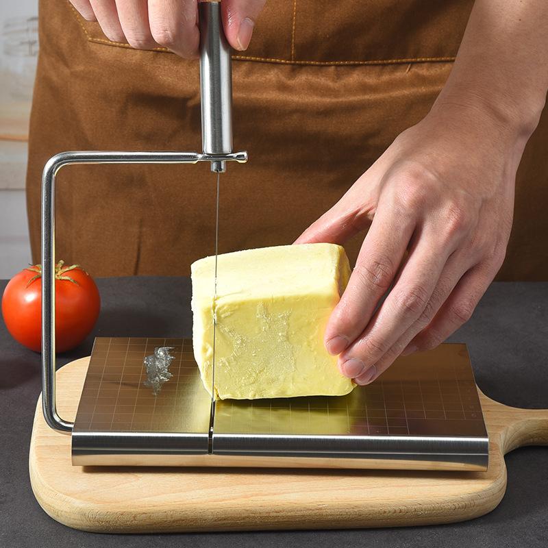 BEPAN Cheese Tool Stainless Steel with Graduated Multifunctional Cheese Slicer Sausage Ham Slicing Butter Knife Cheese Cutter