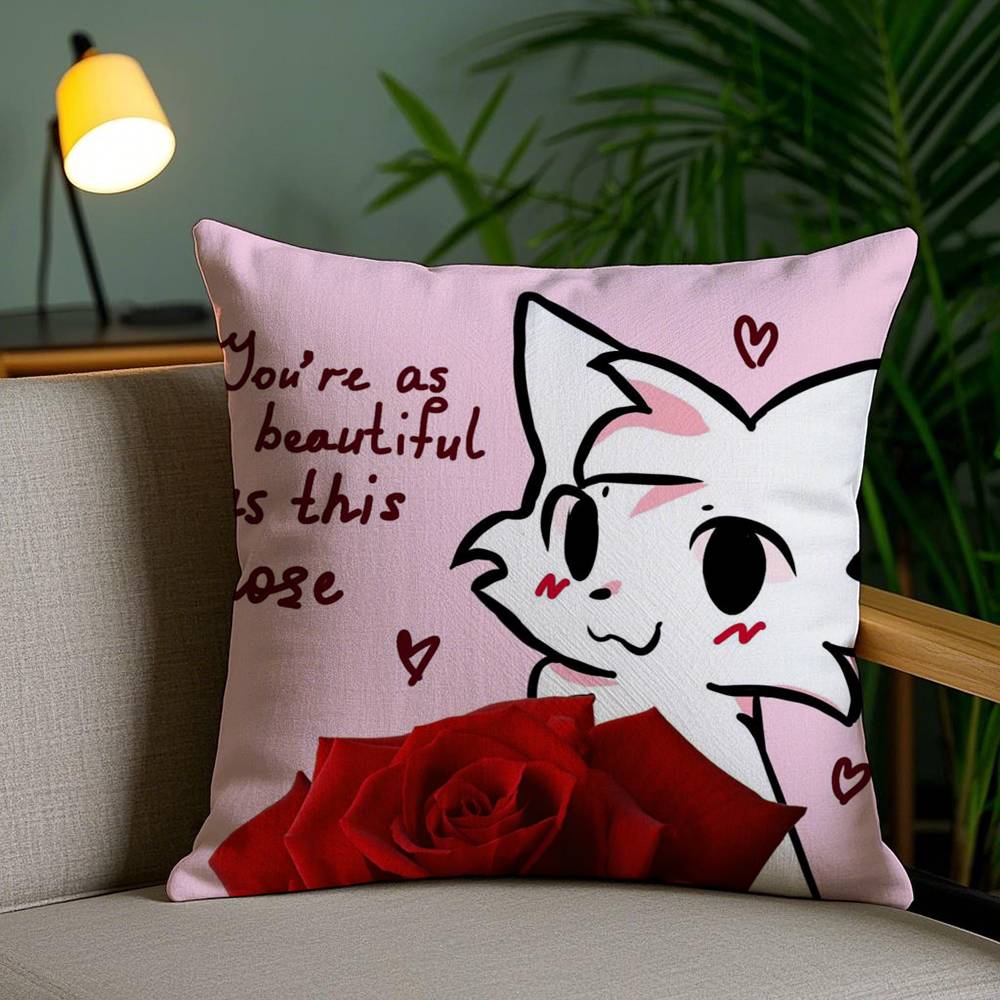 B-Boykisser Глупый Кот Милая Наволочка Защита от пылевых клещей Невидимая молния Диван Кровать