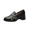 Leather Flat for Huizhou Women's Shoes Su Yinyin Same Small Leather Shoes Black Versatile Autumn and Winter New Loafers