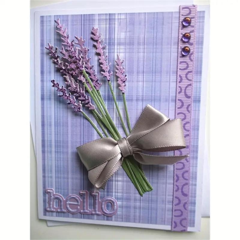 Лавандовые металлические вырубные штампы DIY Craft Углеродистая сталь Шаблон для тиснения Трафарет Скрапбукинг для открыток Вырубки Форма Декор