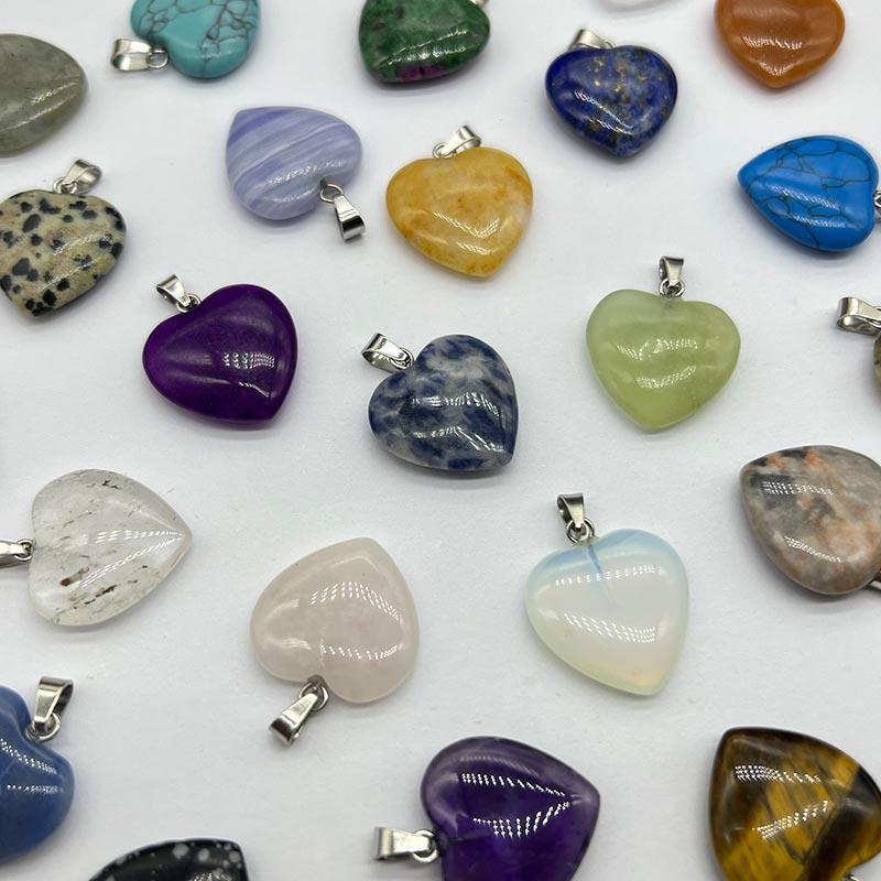 Ожерелье с подвеской из натурального хрустального камня в форме сердца, аксессуары - Ювелирные изделия с подвеской Love