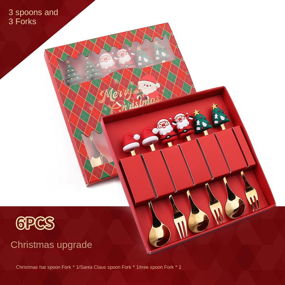 Рождественский набор ложка и вилка Десертная ложка и вилка Кофейная ложка Рождественский кулон ложка и вилка Подарочный набор Деда Мороза