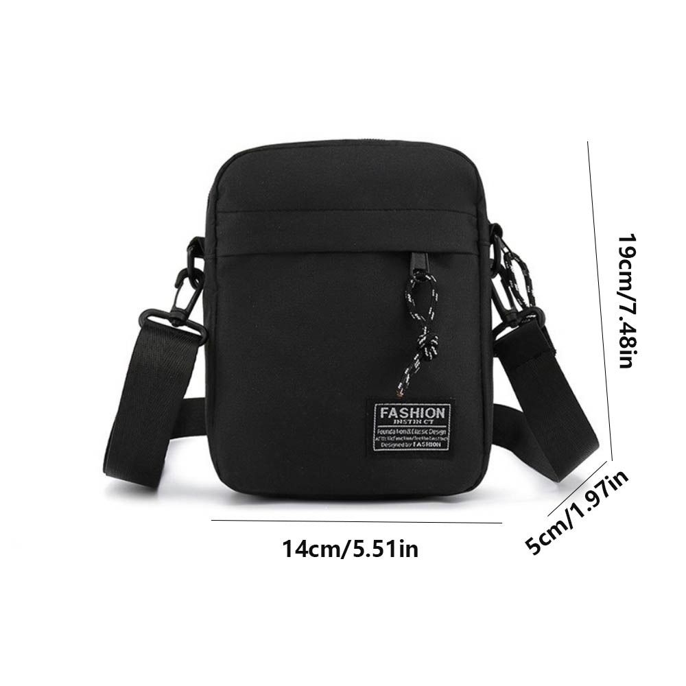 Solid Color Men's Crossbody Bag Lightweight Small Square Bag Business Shoulder Bag Men