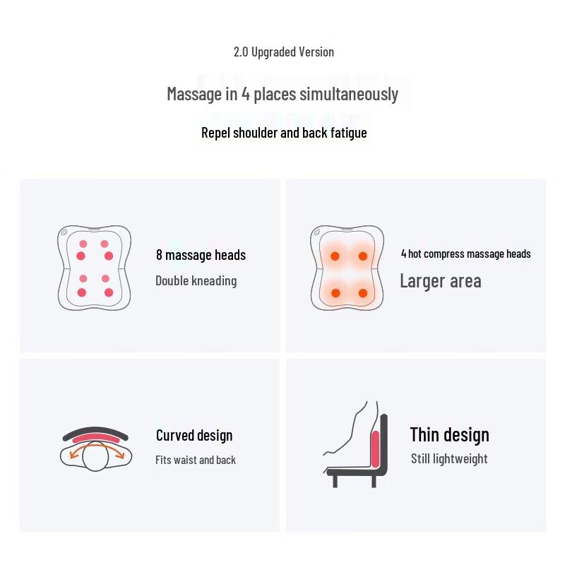 OGAWA OG-2101 Upgraded Multi-functional Heating Massage Pillow