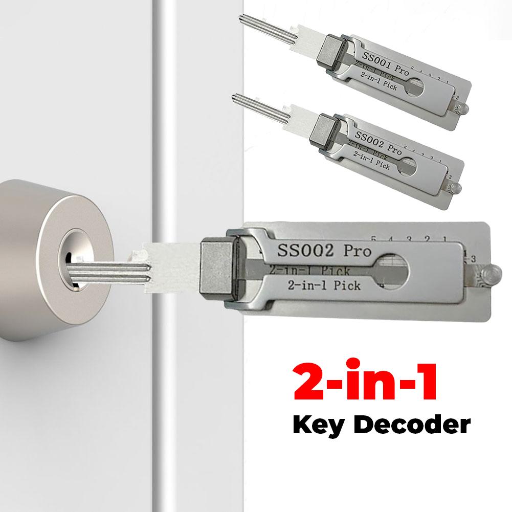 2-в-1 Нержавеющая сталь Декодер ключей Портативный Прецизионный Крючок И Отмычка Ручной Инструмент Набор для Извлечения O-образных колец Инструменты для Декодирования Замков Ремонтные Инструменты