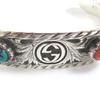 Great GUCCI Bangle Cat head Double G Le Marche des Merveilles Silver Turquoise Red Used
