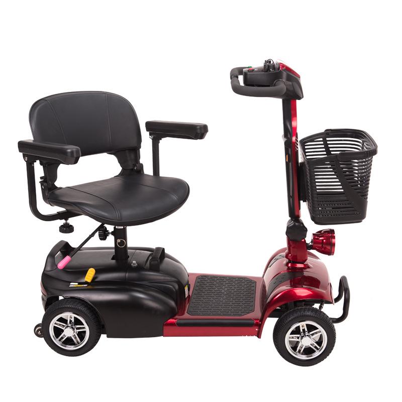 Foldable Lightweight Four-Wheeled Electric Scooter for Elderly and Disabled