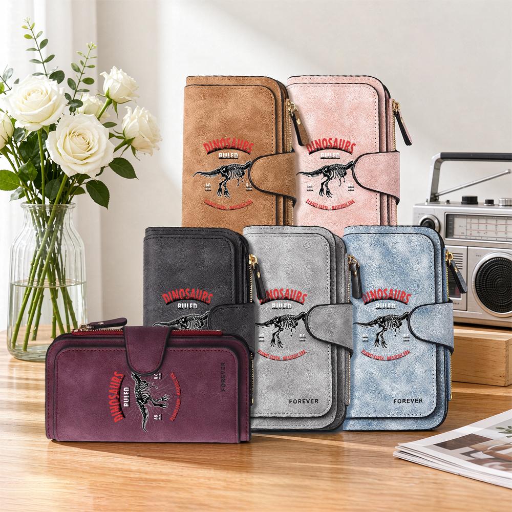 Stylish Dinosaur Print Long Wallet with Card Slots