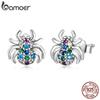 Женские серьги-пауки BAMOER из стерлингового серебра 925 пробы с цветным цирконом, ювелирные украшения