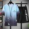 Hip Hop Summer Men's Tracksuit 2 Piece Set Thin Soft Breathable Jogging Suit Male Short-Sleeved T-Shirt and Shorts Sets